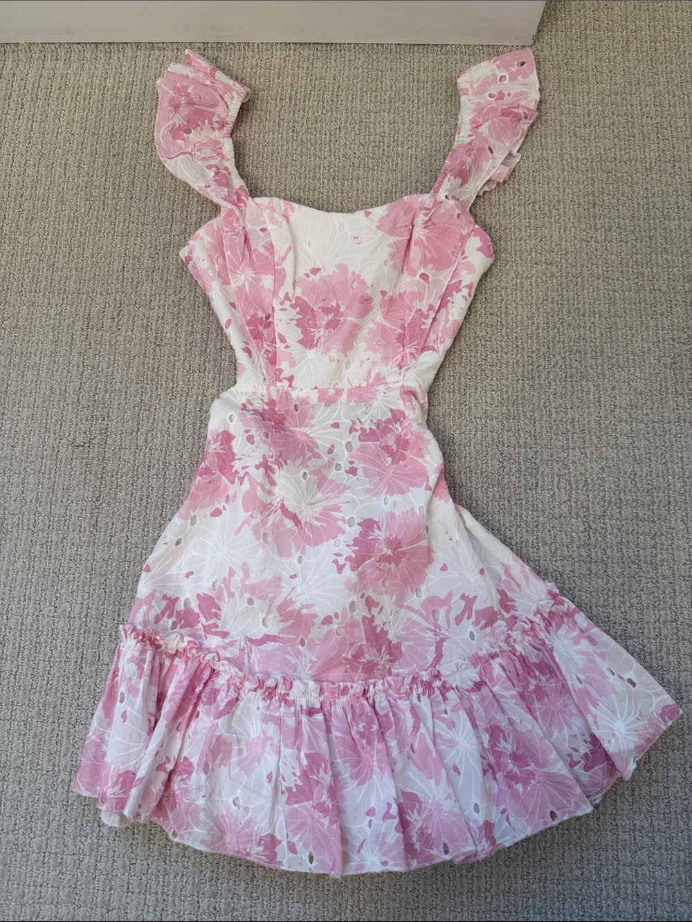 Hello Molly Pink Ruffle Mini Dress XS